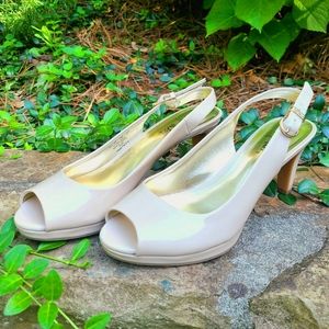 Peep Toe Slings Heels Nude Patent Life Stride